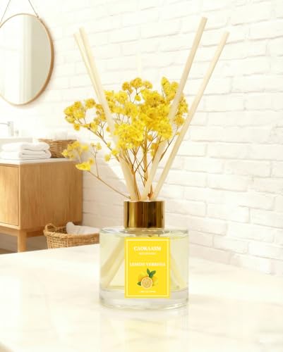 Caokaasm Lemon Verbena Reed Diffuser Set - 3.38 fl oz Home Fragrance