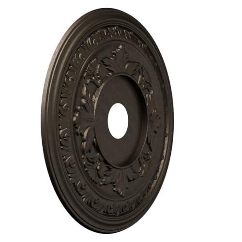 Ekena Millwork 22-Inch Metallic Black Night Ceiling Medallion - Baltimore PVC Decorative Accent