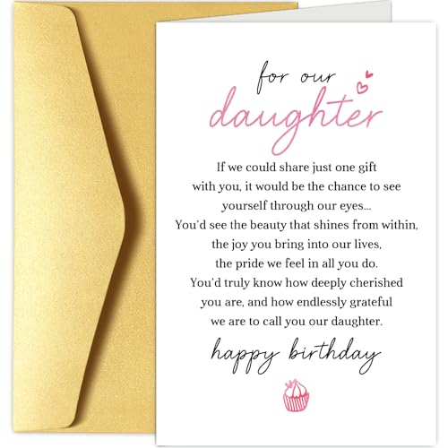 Heartfelt Birthday Card for Daughter from Mom and Dad - Sentimental Poem