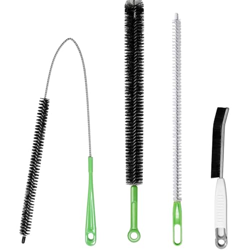 4-Piece Flexible Cleaning Brush Set for Dryer Vents, Fridge Coils & HVAC