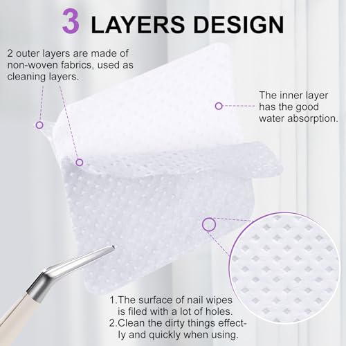 Lint-Free Nail Cotton Pads and Pump Dispenser Bottle Set