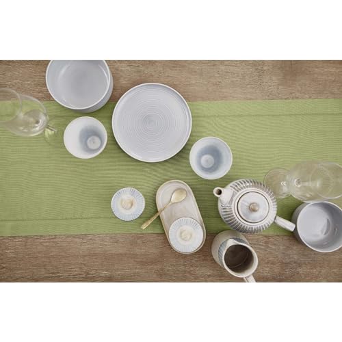 Solino Home 100% Linen Table Runner 108 Inches Moss Green 14 x 108 in - Elegant Dining Decor