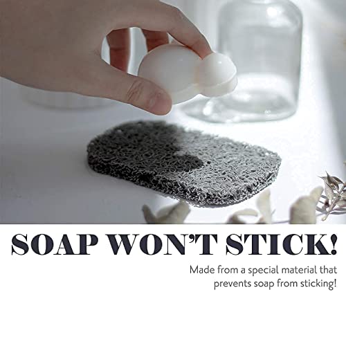 myHomeBody Soap Saver Pads Set of 6 - Black & White, Draining Dish Lifting Pads