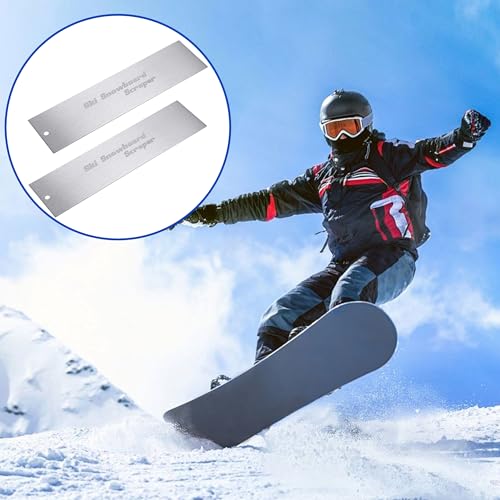 2 Pcs Stainless Steel Ski Scrapers, Snowboard Scraper Repair Tool, Ski Snowboard Scraper for Base Maintenance and Smoothing