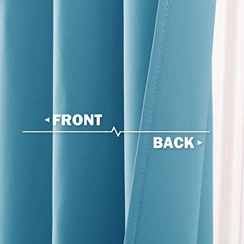NICETOWN Thermal Insulated Blackout Curtains - 2 Pack Teal Blue