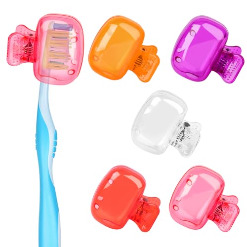 Fowecelt 5 Pack Travel Toothbrush Head Covers Protective Plastic Caps