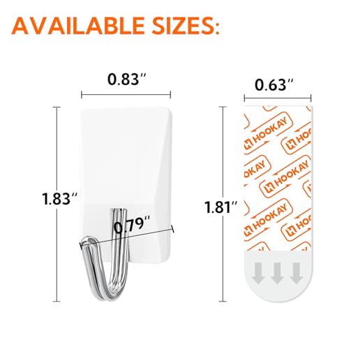 Damage-Free Wire Toggle Hooks Set with Adhesive Strips - 1 lb Capacity