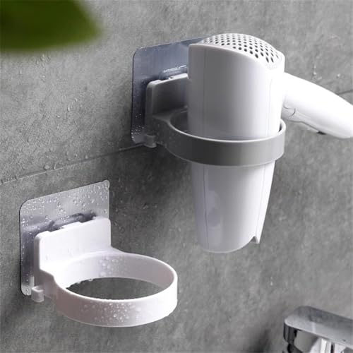 Wall-Mounted Hair Dryer Holder - Self-Adhesive Bathroom Organizer