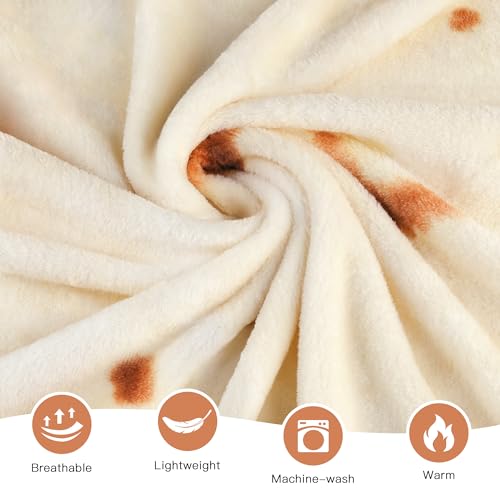 Admitrack 47in Beige Burrito Blanket - Soft Flannel Throw Gift