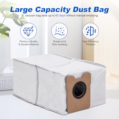 Eufy C20/C10 Vacuum Dust Bags - 8 Pack Replacement with Large Capacity