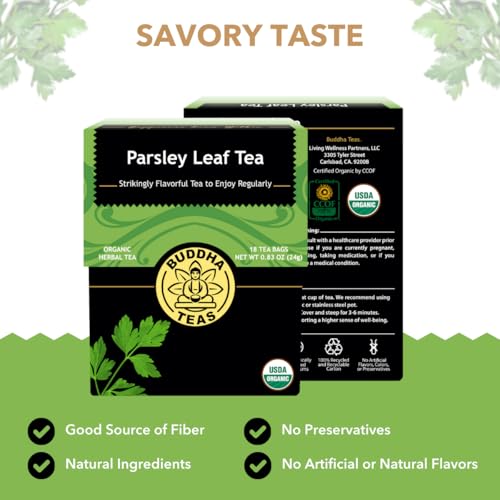 Organic Parsley Leaf Tea by Buddha Teas - Herbal, Caffeine-Free, 18 Bags