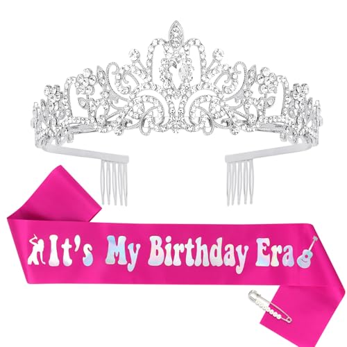 Casoty Birthday Sash and Crown Set for Women & Girls