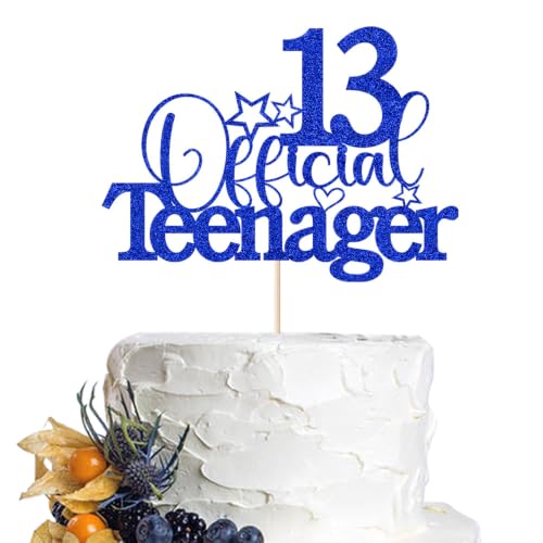 13 Official Teenager Cake Topper Dark Blue 13th Birthday Party Decor