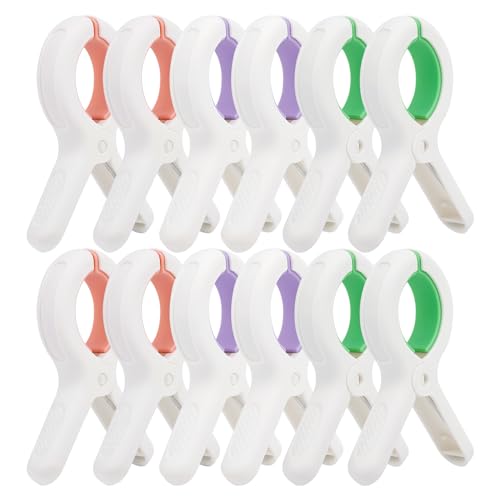 Heavy Duty Beach Towel Clips - 12 Pack Windproof Clothespins