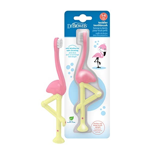 Dr. Brown's Toddler Toothbrush - Flamingo Soft Bristles, 1-4 Years