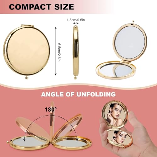 MIHAGUTY Stainless Steel Compact Pocket Mirror 1X 2X Magnification