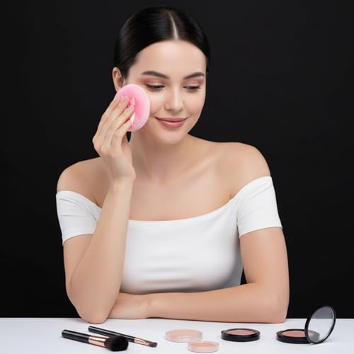 Xyembu 2-Pack Large Body Powder Puff 3.5 Inch Soft Velour Dusting Puff