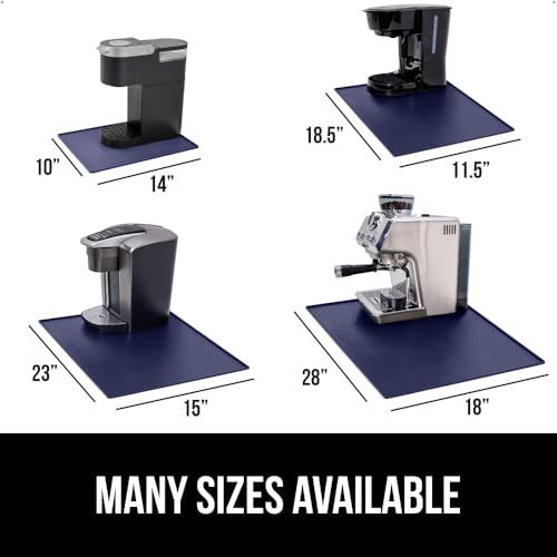 GORILLA GRIP Waterproof Silicone Coffee Mat - Heat Resistant, Non-Slip, 11.5x18.5, Navy