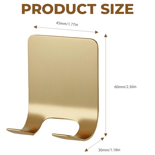 Heran Gold Razor Holder for Shower Wall - 4 Pack Self-Adhesive Hooks