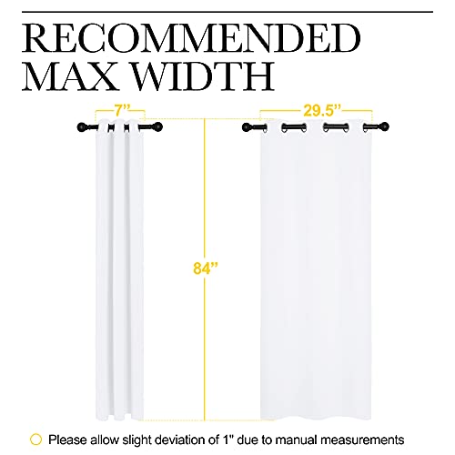 NICETOWN 50% Light Blocking Curtains - 34"W x 84"L, Pure White, 2 Panels