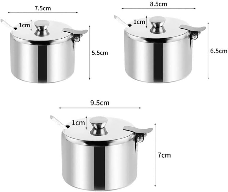 Skiennix Mini Kitchen Spice Storage Jar - Versatile Sugar, Jam & Salt Container | 9.5cm