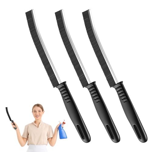 Hard Bristle Crevice Cleaning Brush Set - 3 Piece Detail Scrubbing Tool