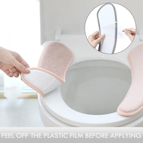 Washable Toilet Seat Cushion Cover - Thick, Warm, Adhesive Grey Mat