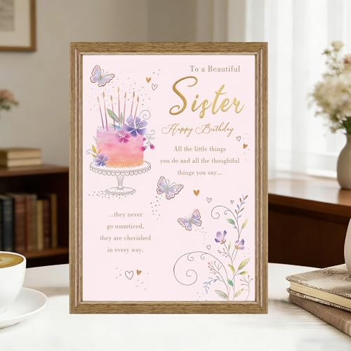 MM-448 Sister Birthday Card - Happy Birthday Gift Card for Sister