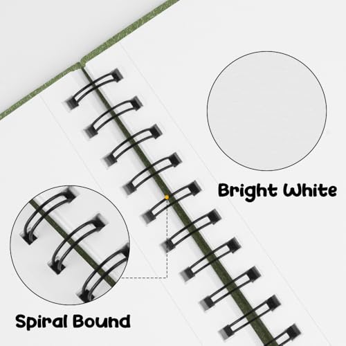 Mifuner 5.8x8.3 Inch Sketch Book - 60 Sheets Acid-Free Drawing Paper