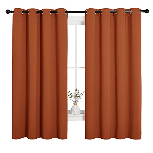 NICETOWN Burnt Orange Blackout Curtain Panels, 55x68 in, 1 Pair