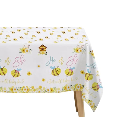Bumble Bee Gender Reveal Tablecloths - 3 Pack, 86x55in