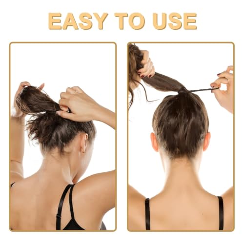 Black Hair Ties 60 Pcs, 2 Inch Seamless No-Damage Elastic Hair Bands