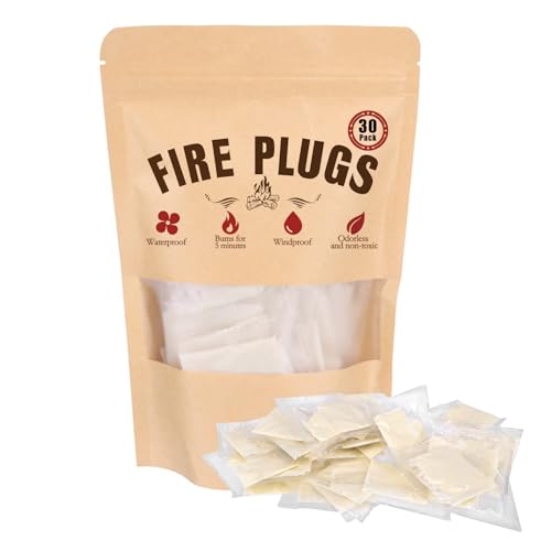 30 Pack Waterproof Quick Instant Fire Starters for Camping & BBQ