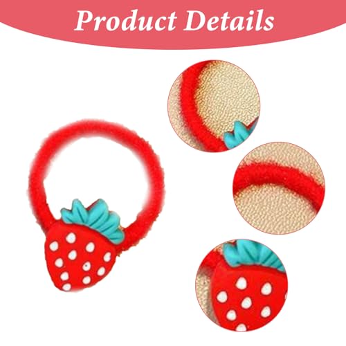 Strawberry Hair Ties 10Pcs Soft Elastic Hair Bands for Girls