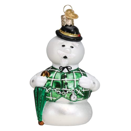 Old World Christmas Sam the Snowman Holiday Ornament - Hand-Painted Glass Collectible