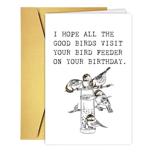 HCIU6YGQ Funny Bird Feeder Birthday Card - Variation #1 for Bird Lovers