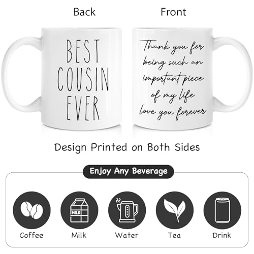 Personalized Cousin Gift Mug - Funny Ceramic Coffee Cup for Birthdays & Holidays