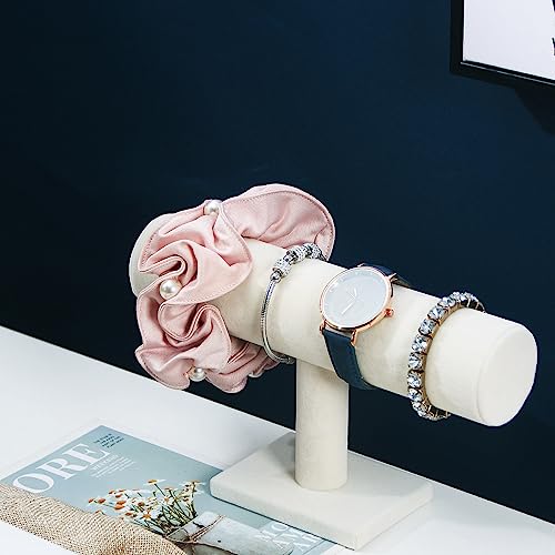 Coward T-Bar Jewelry Organizer - Beige Velvet Bracelet & Watch Holder