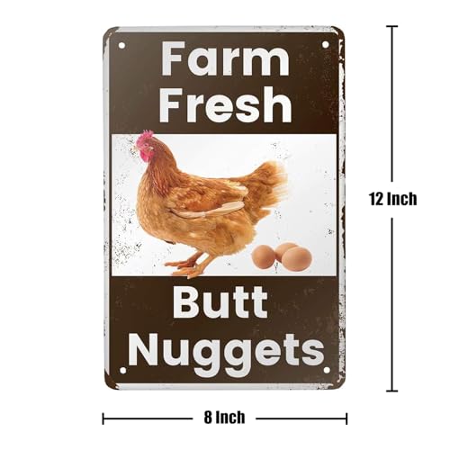 Vintage Farm Fresh Chicken Egg Sale Metal Tin Sign 8x12
