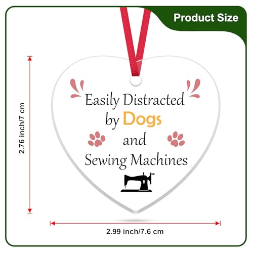 Sewing Christmas Ornament for Dog Lovers - 7.6cm Acrylic Gift