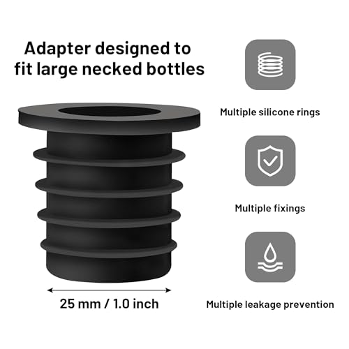 USEAMIE Liquor Pourer Adapter for Large 1-Inch Bottles - 6 Piece Set