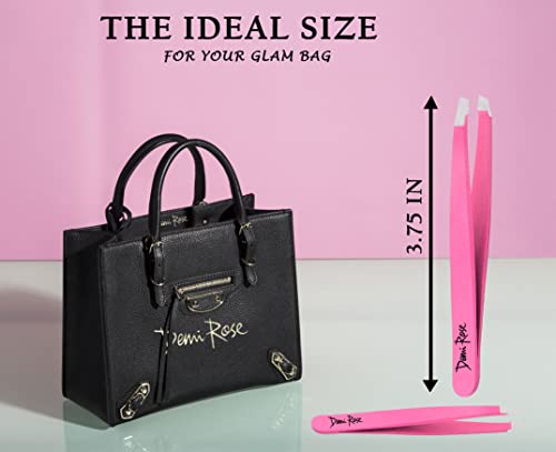 Demi Rose Professional Slant Eyebrow Tweezers - Stainless Steel