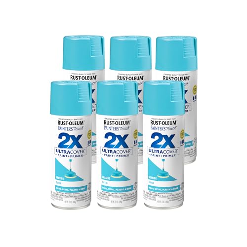 Rust-Oleum Painter's Touch 2X Satin Seaside Spray Paint, 12 oz, 6 Pack