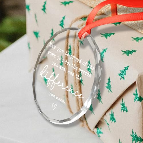 Inspirational Glass Ornament Thank You Gift for Coworkers and Boss