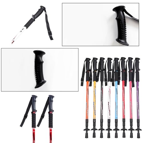 2 Pack Trekking Pole Handle Grip Replacement Rubber Sleeve Adapter with Hand Straps for 20mm Dia. Hiking Poles Walking Stick Cane Monopod Climbing Rod