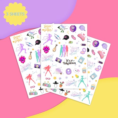 Cartoon Theme Temporary Tattoos Iridescent Foil Party Favors 108 Pcs