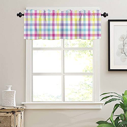 Savannan Easter Buffalo Check Valance - Colorful Plaid 54x18