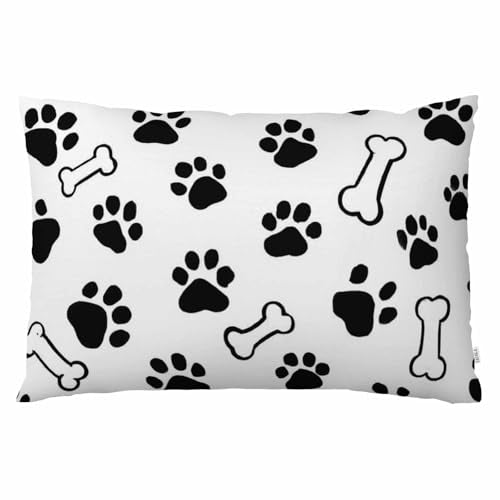 EKOBLA 20x30 Inch Dog Paw Print Throw Pillow Cover - Pack of 1, Multi-a28