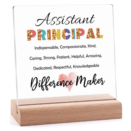 Acrylic Plaque Gift for Assistant Principal with Wooden Stand