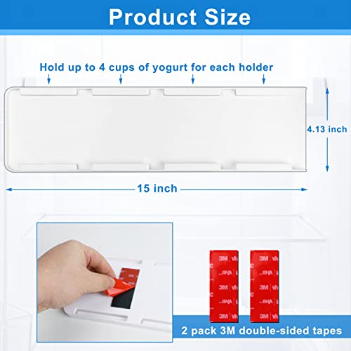 Semcide Sliding Yogurt Organizer for Fridge - 4 Cup Holder, 1 Pack